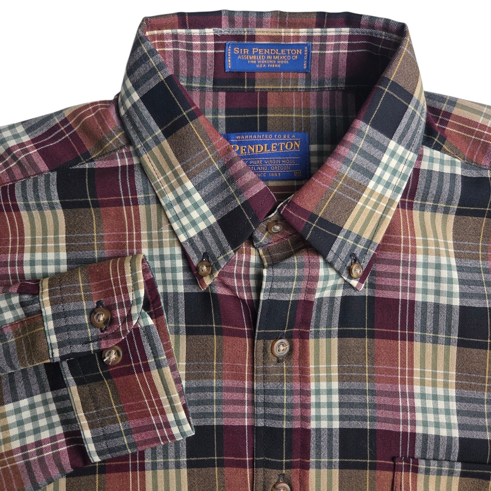Pendleton Men's Plaid Shirt in Red, Blue, and Brown